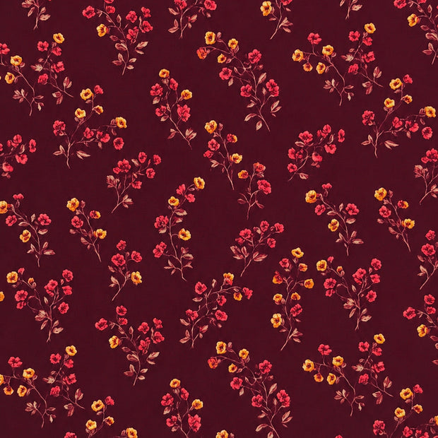 Futterstoff Burgundy Meadow | wasserabweisend | 50 x 80 cm