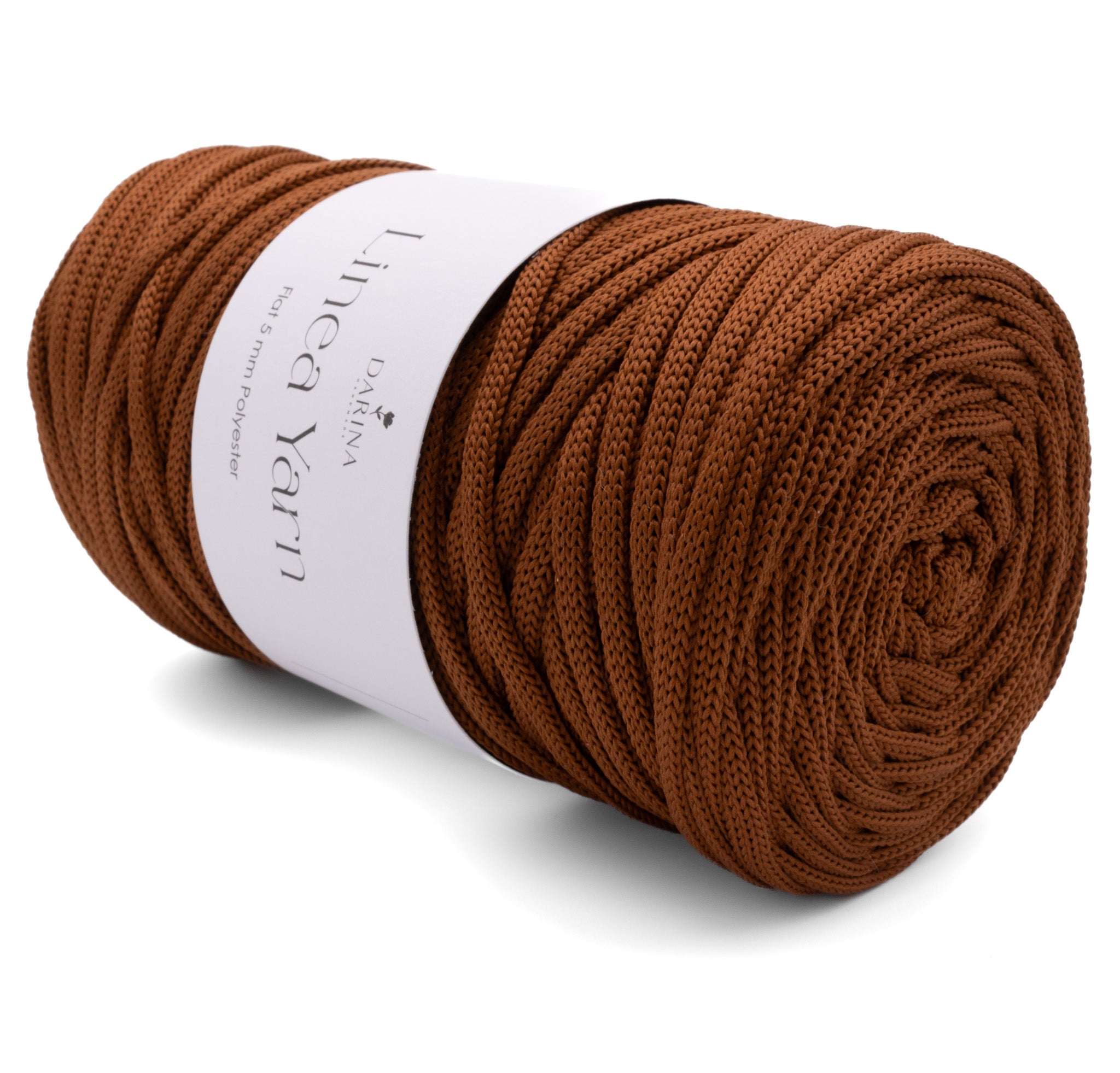 Flache Polyesterschnur 5mm | 130 Karamell