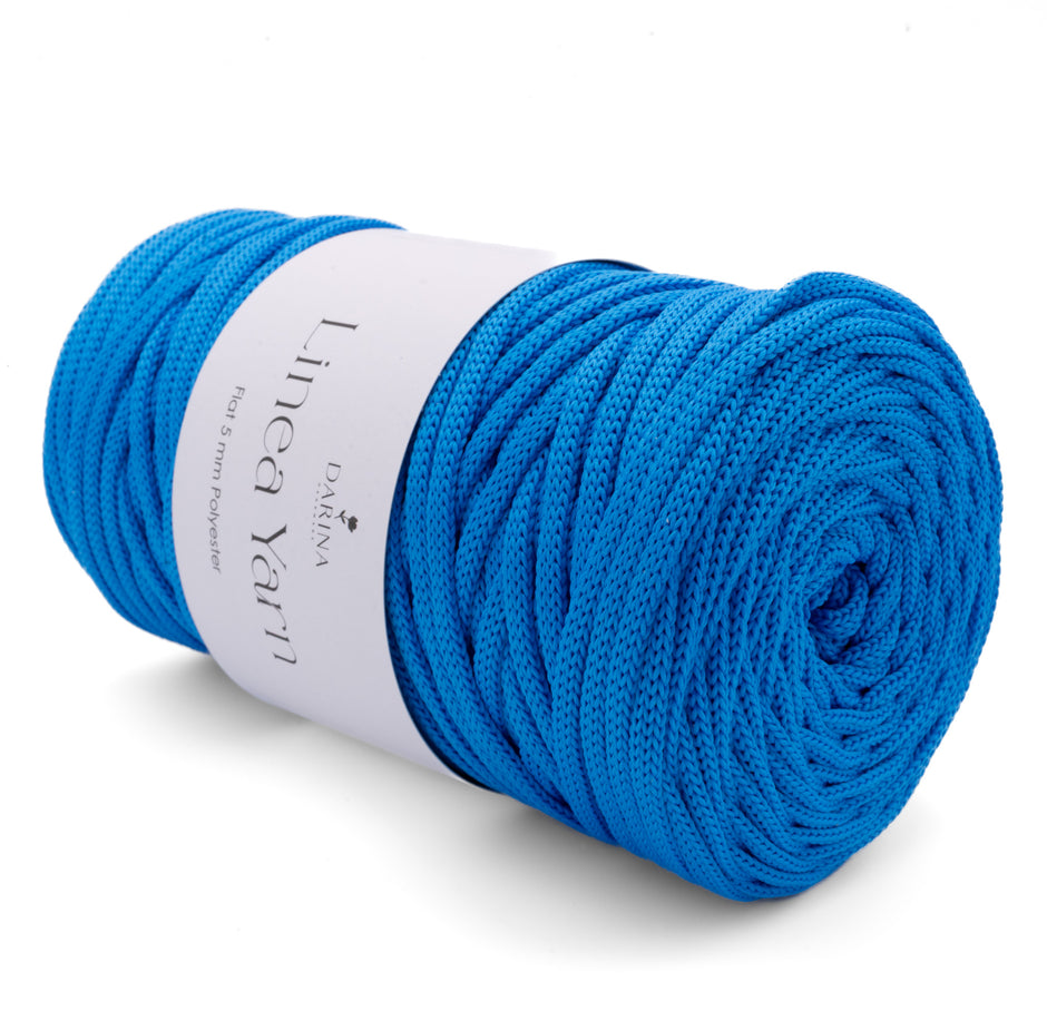 Flache Polyesterschnur 5mm | 220 Azurblau