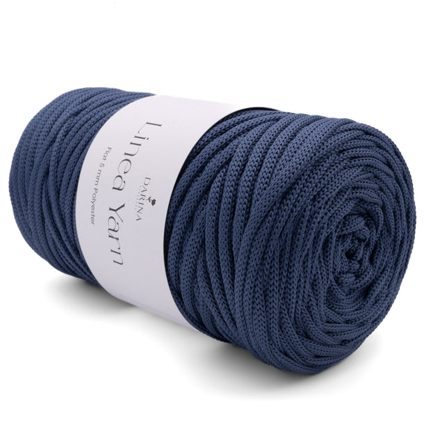 Flache Polyesterschnur 5mm | 230 Stahlblau