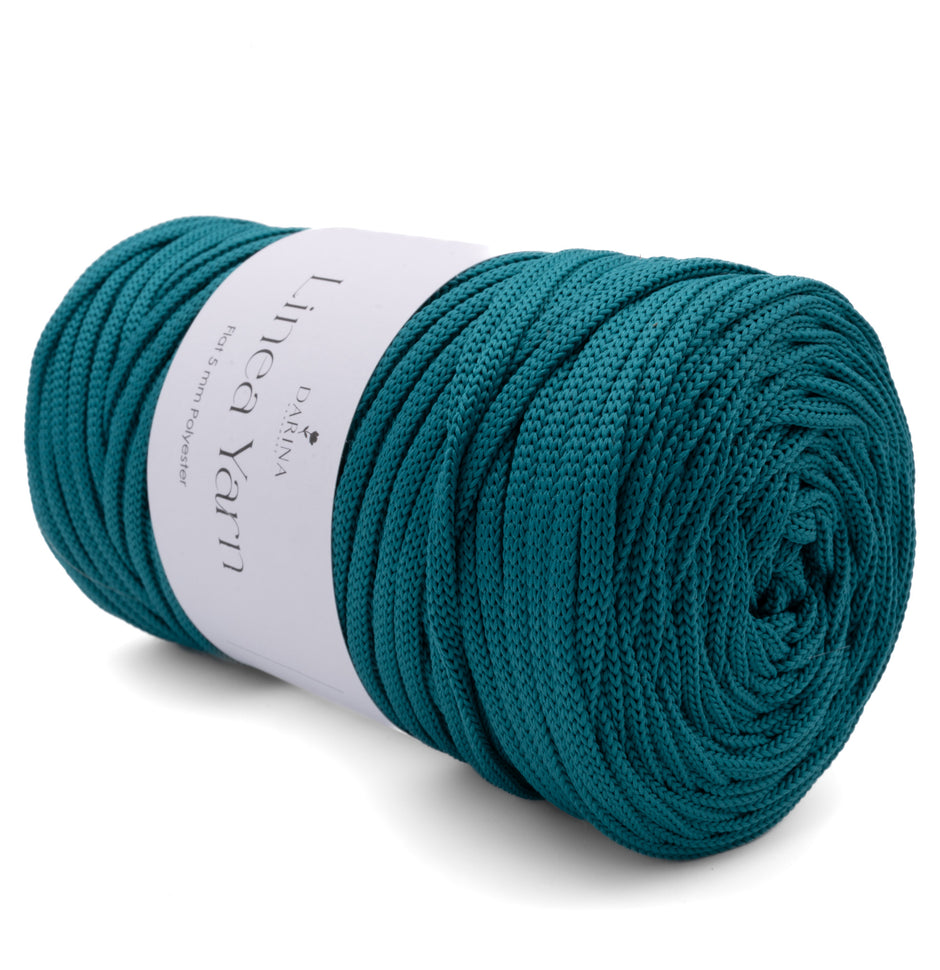 Flache Polyesterschnur 5mm | 250 Petrol