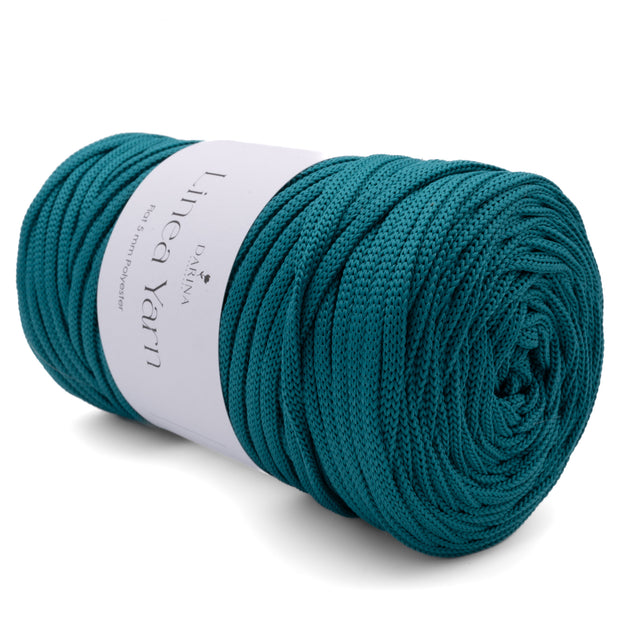 Flache Polyesterschnur 5mm | 250 Petrol