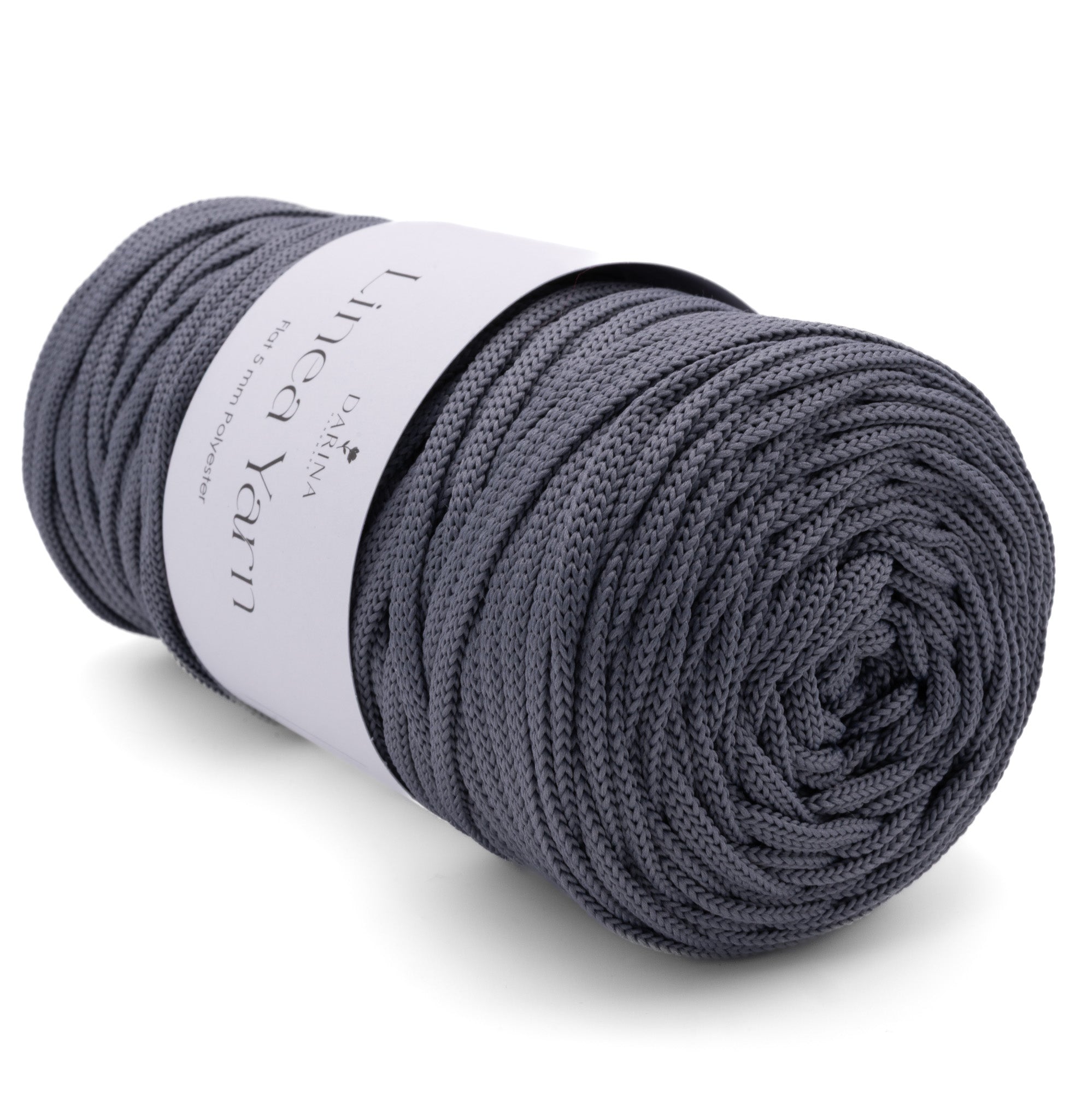 Flache Polyesterschnur 5mm | 295 Stahlgrau