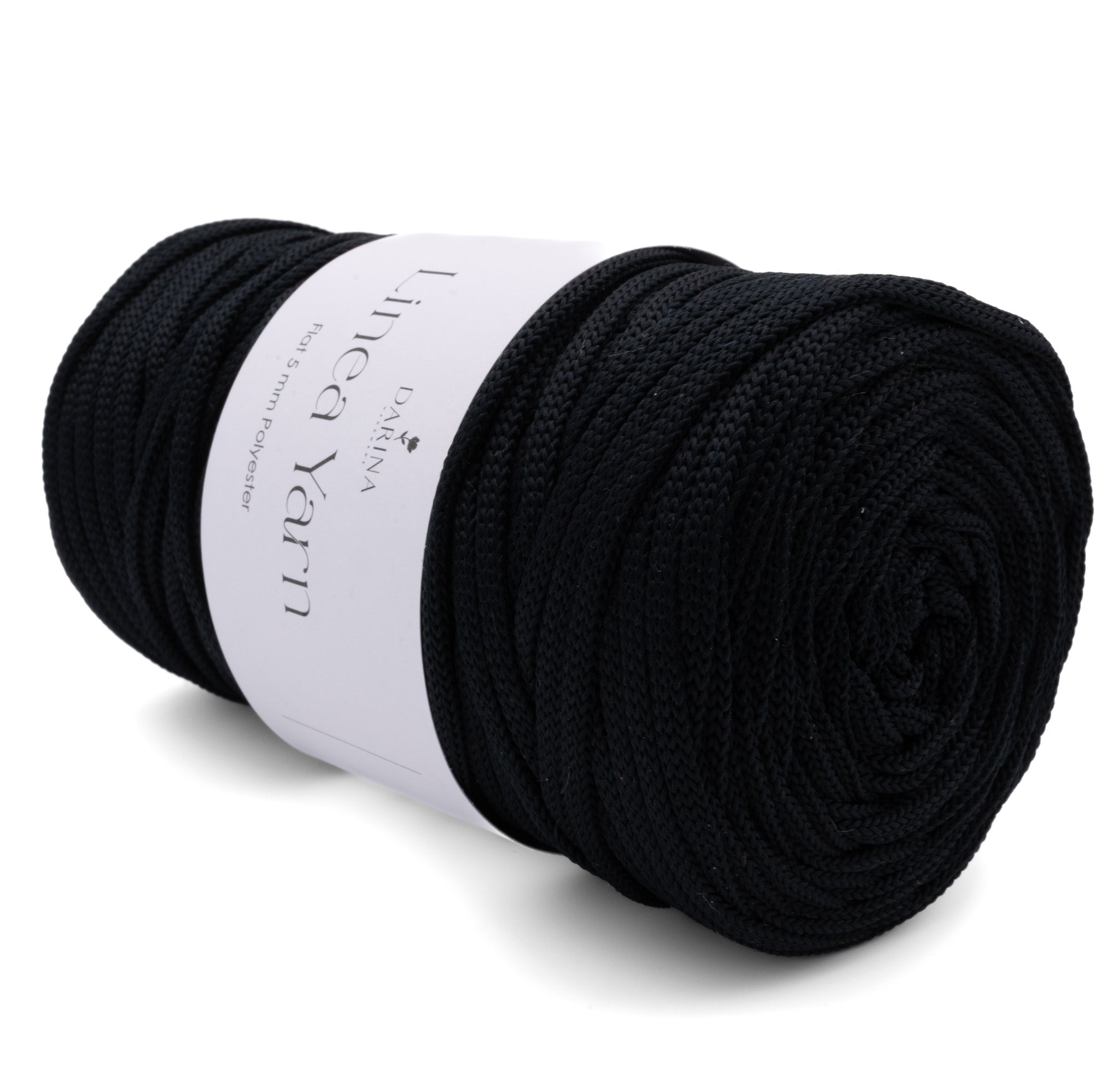 Flache Polyesterschnur 5mm | 300 Schwarz