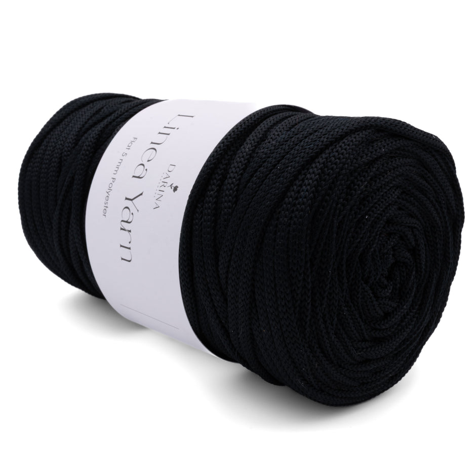 Flache Polyesterschnur 5mm | 300 Schwarz