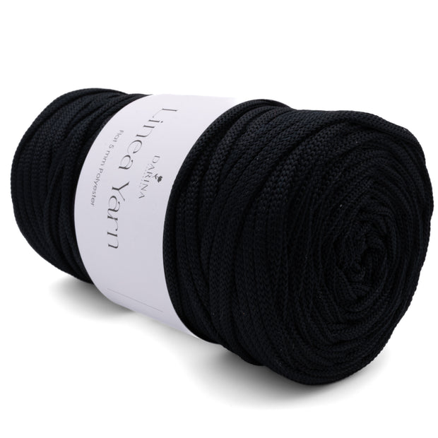 Flache Polyesterschnur 5mm | 300 Schwarz