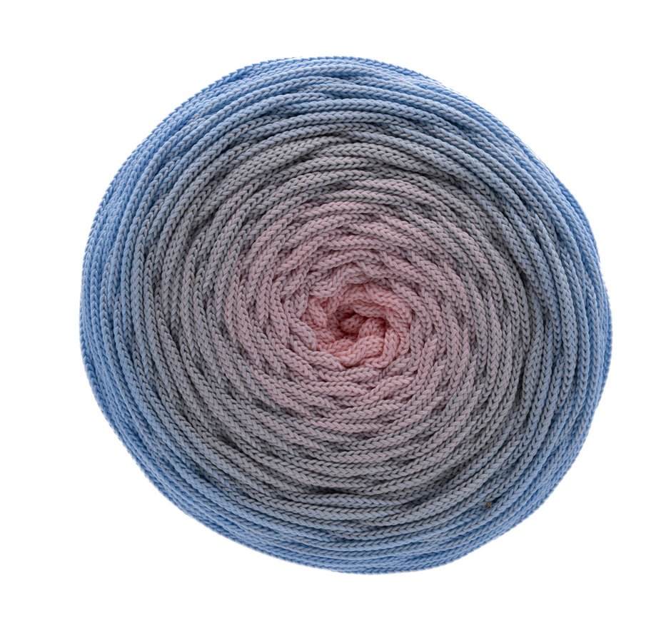 Ombre Flache Polyester 5mm  - 401 Himmelblau | Hellgrau | Puderrosa