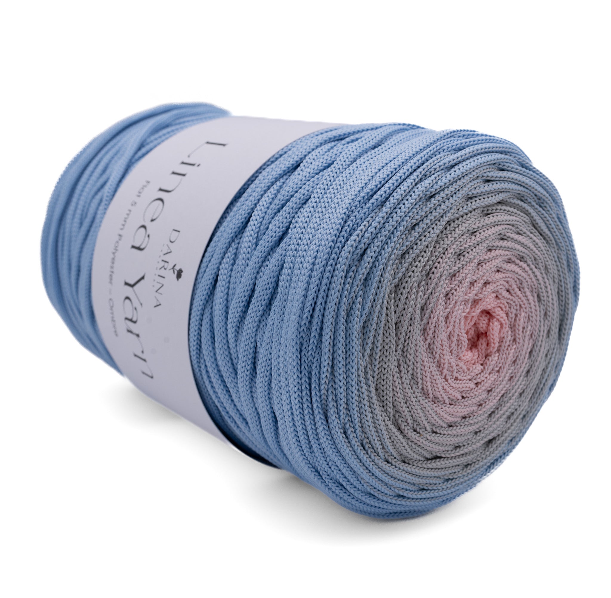 Ombre Flache Polyester 5mm  - 401 Himmelblau | Hellgrau | Puderrosa