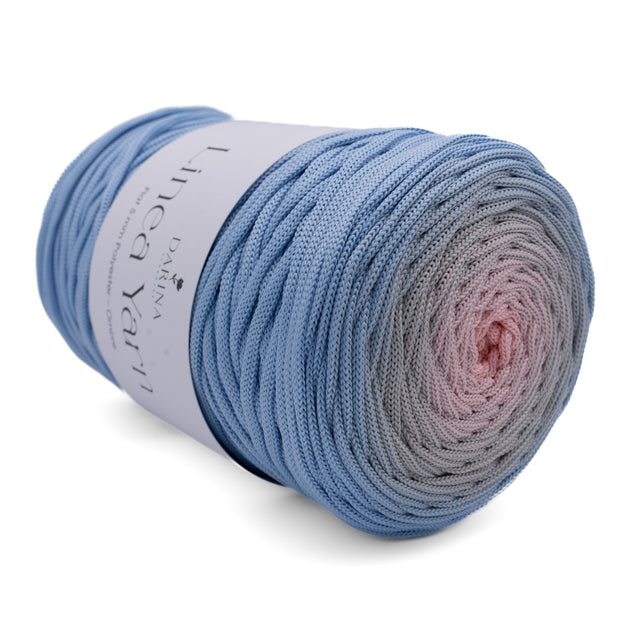 Ombre Flache Polyester 5mm  - 401 Himmelblau | Hellgrau | Puderrosa