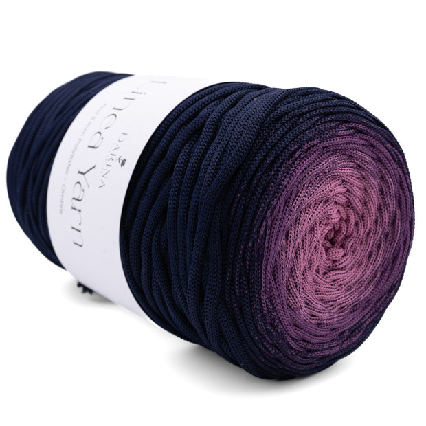 Ombre Flache Polyester 5mm  - 407 Dunkelblau | Pflaume | Beerenrosa