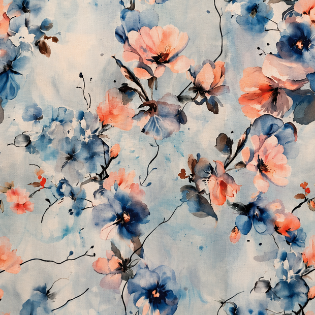 Futterstoff Ocean Bloom | wasserabweisend | 50 x 80 cm