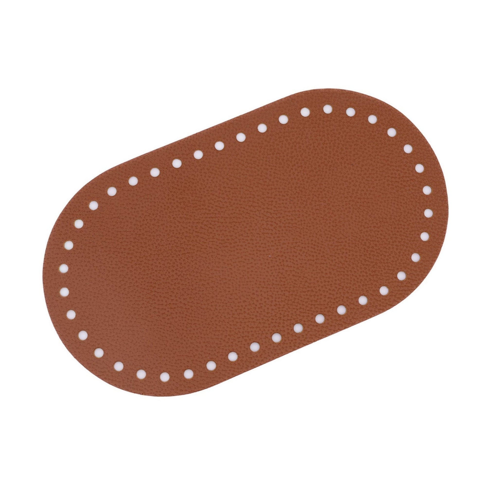 Ovaler Taschenboden aus Naturleder 12 x 21 cm