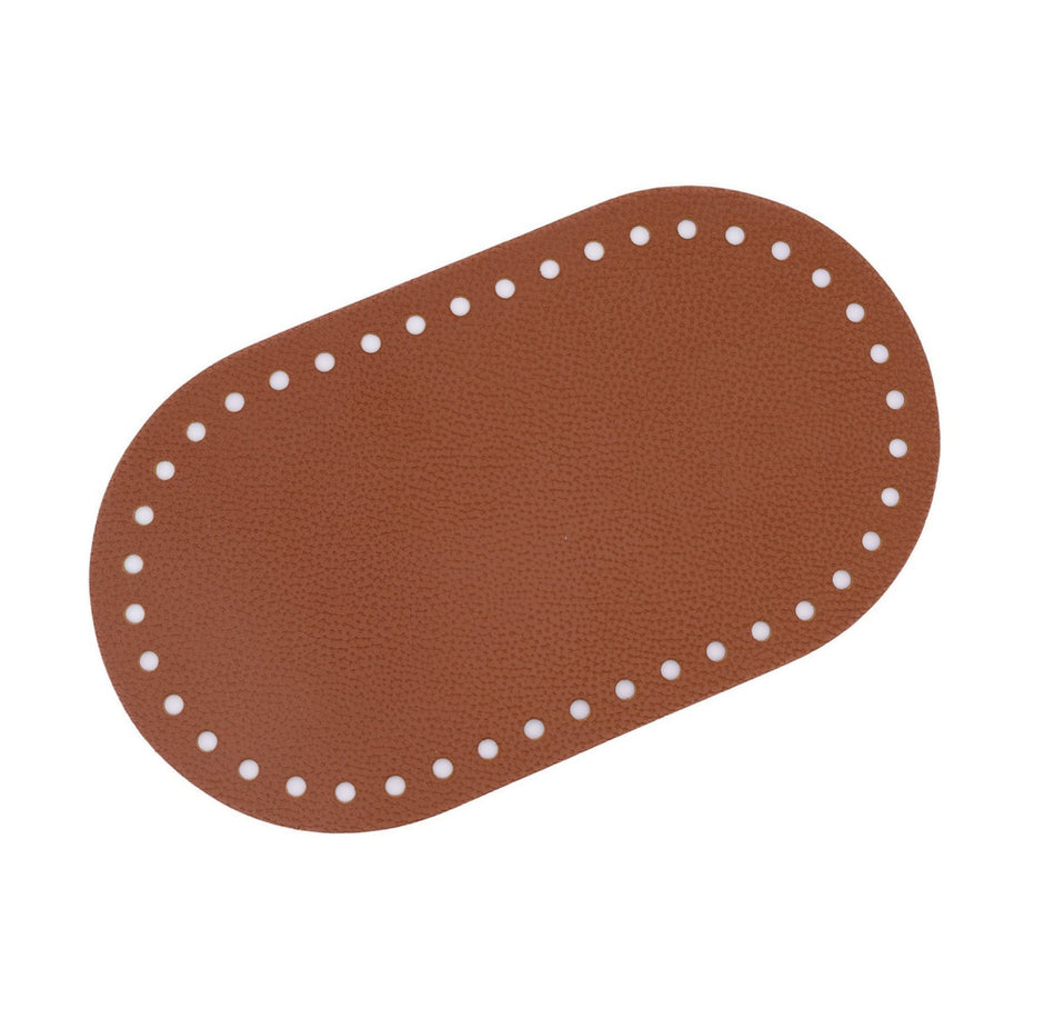 Ovaler Taschenboden aus Naturleder 12 x 21 cm