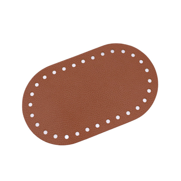 Ovaler Taschenboden aus Naturleder 10 x 17 cm