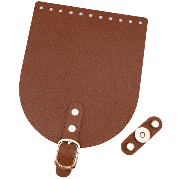 Taschenklappe aus Naturleder 15 x 18 cm