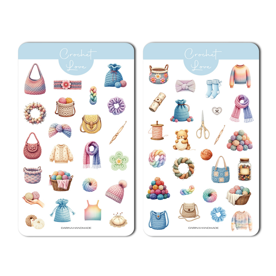 Sticker Set "Crochet Love"