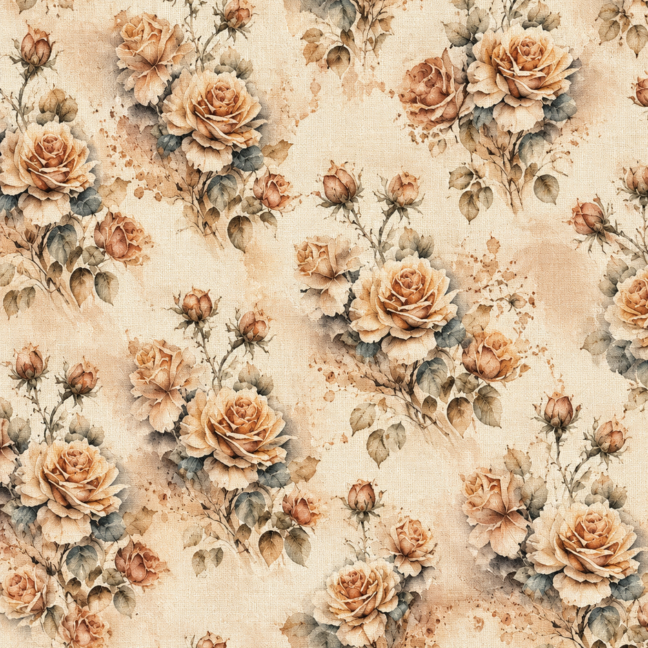 Futterstoff Vintage Rose | wasserabweisend | 50 x 80 cm
