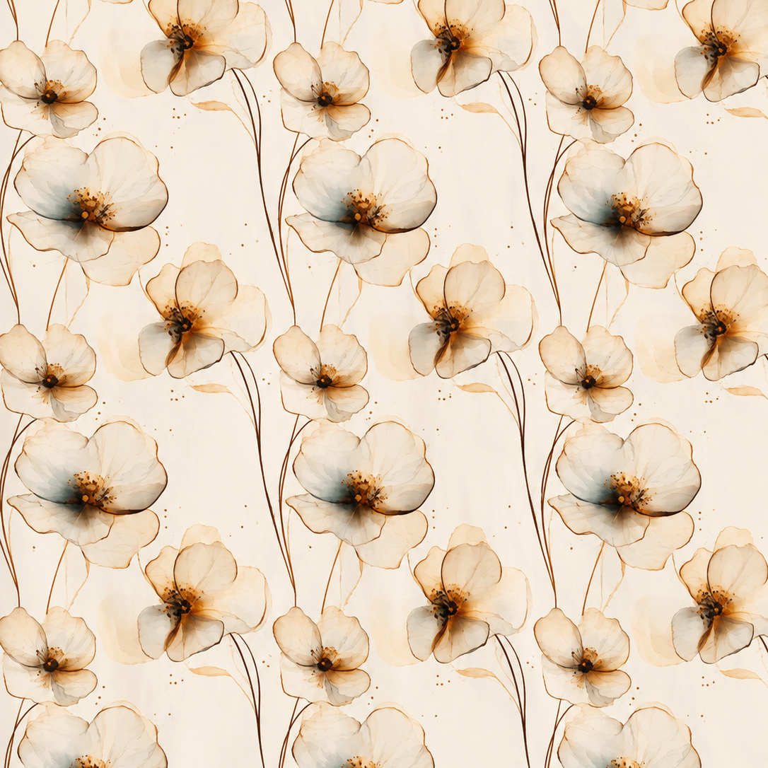 Futterstoff Ivory Bloom | wasserabweisend | 50 x 80 cm