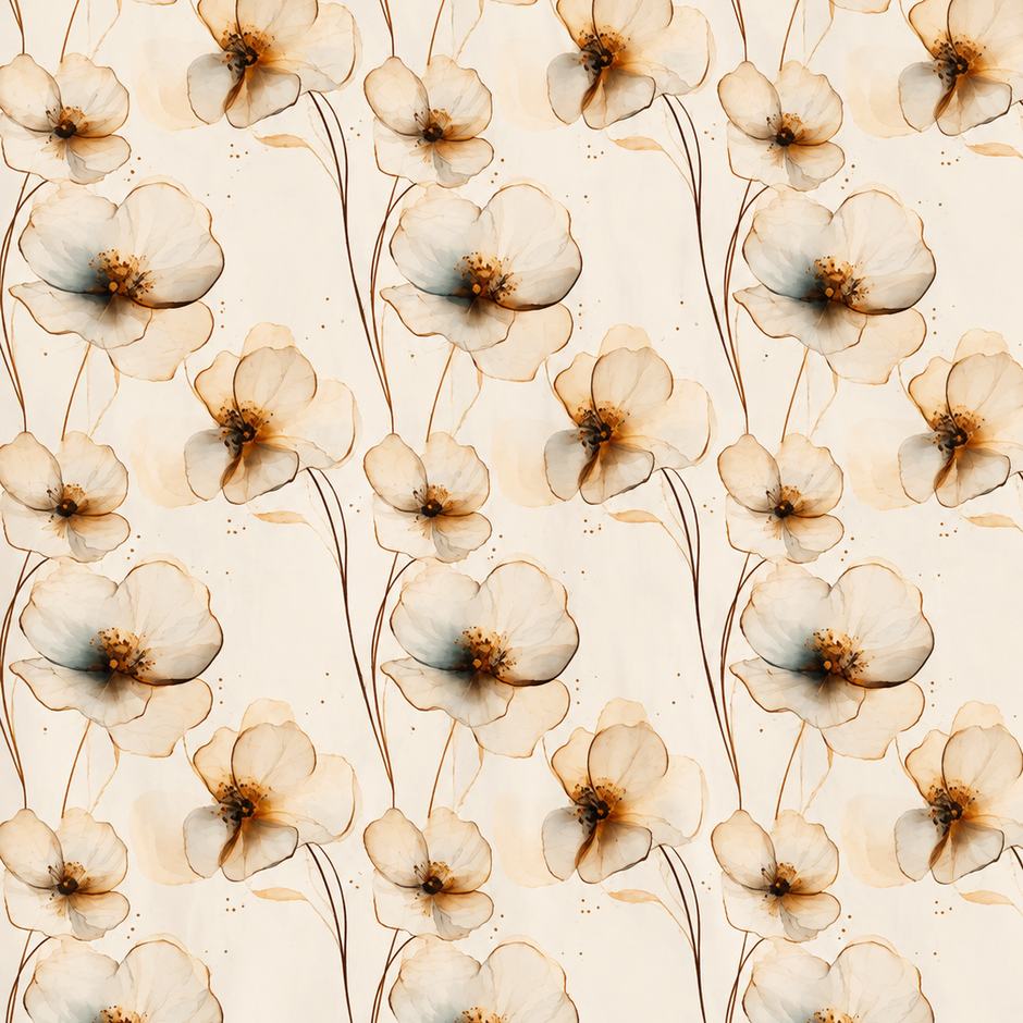 Futterstoff Ivory Bloom | wasserabweisend | 50 x 80 cm