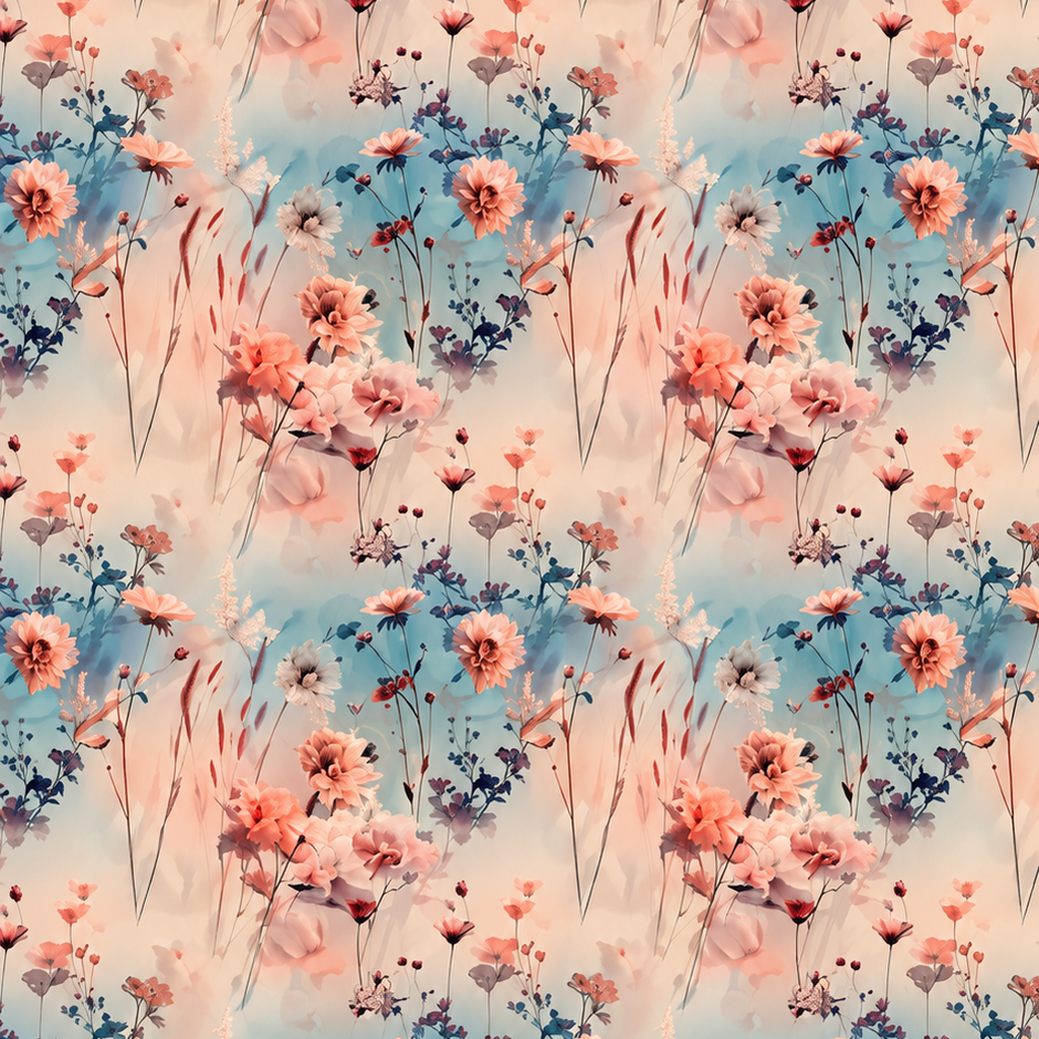 Futterstoff Wildflower Sky | wasserabweisend | 50 x 80 cm