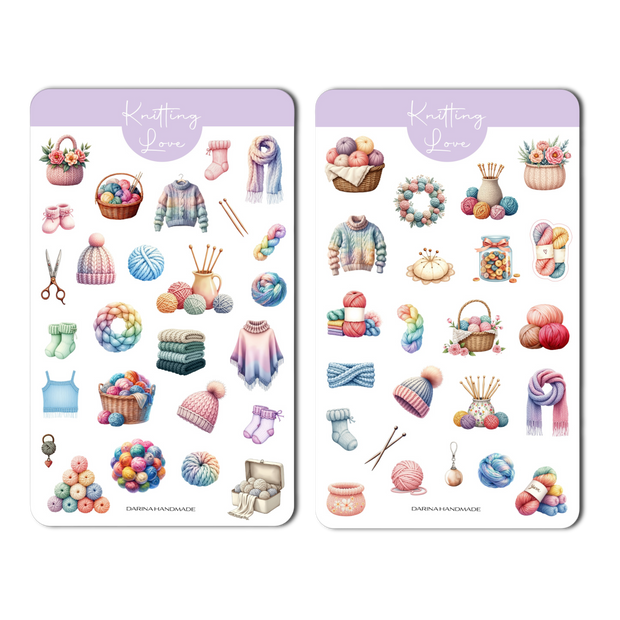 Sticker Set "Knitting Love"
