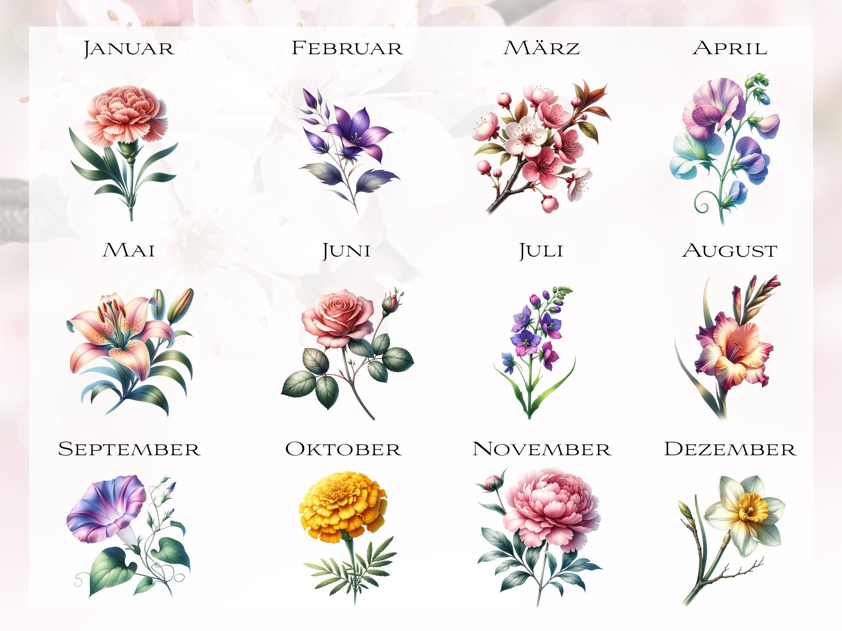 Magnetisches Lesezeichen mit Geburtsblume & Name personalisiert