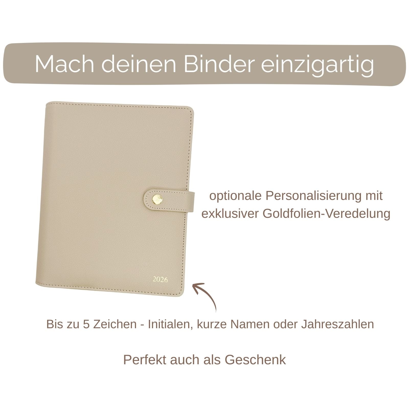 B-Ware A5 Premium Binder mit goldenen Ringen (30mm Ringe)
