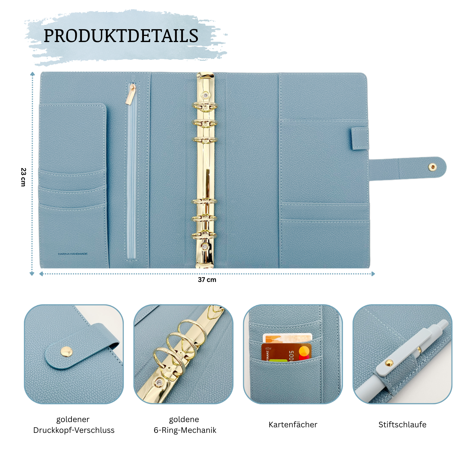 B-Ware | A5 Binder mit goldenen Ringen - Auslaufmodell
