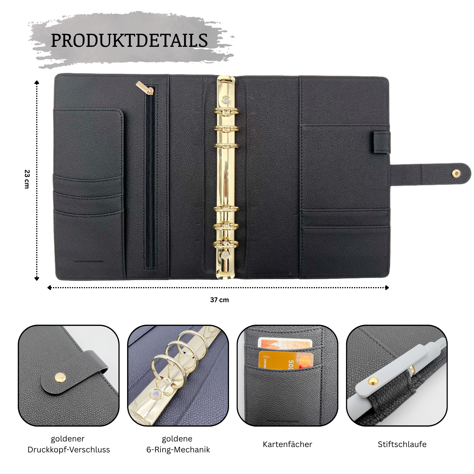 B-Ware | A5 Binder mit goldenen Ringen - Auslaufmodell