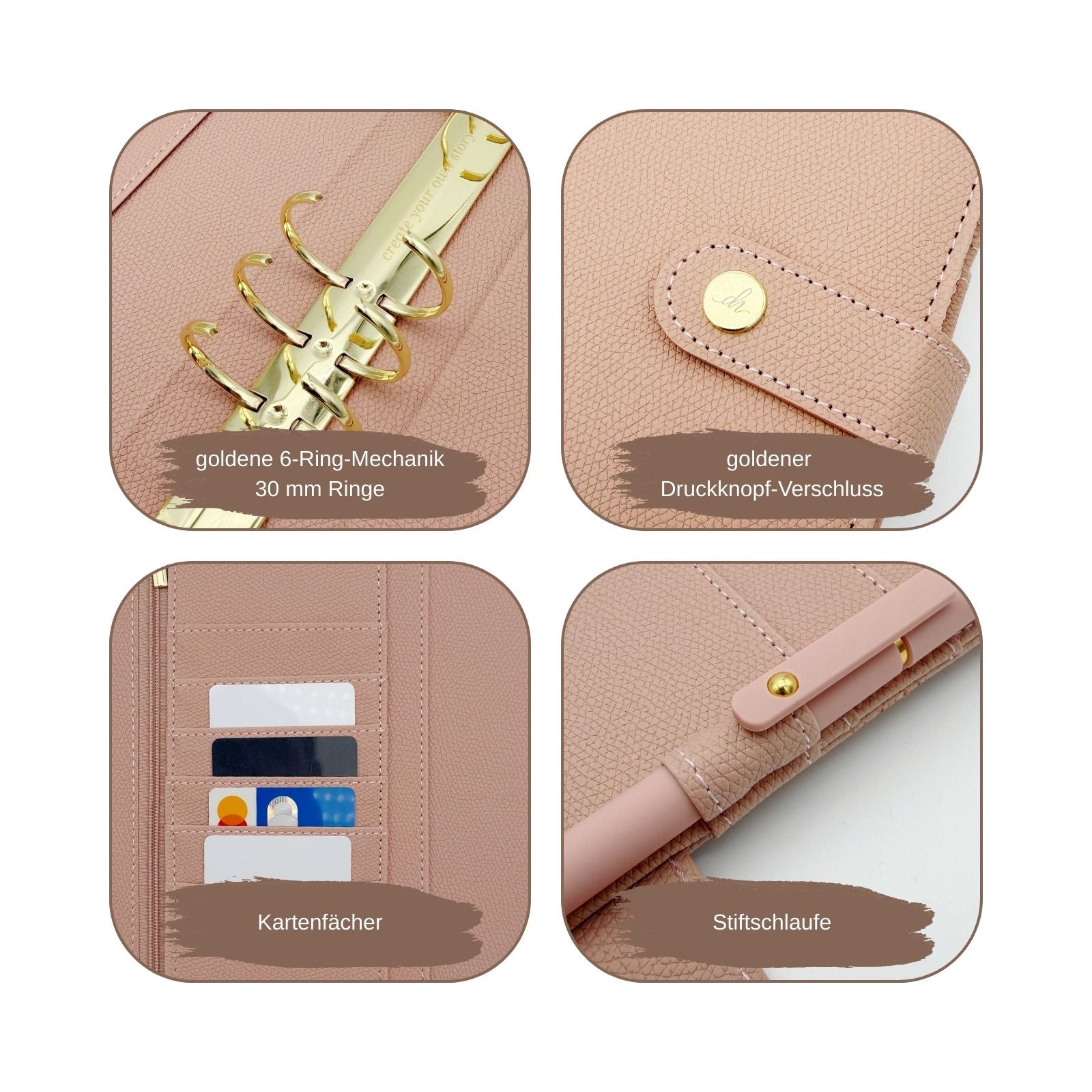 B-Ware - A5 Premium Binder mit goldenen Ringen (30mm Ringe)