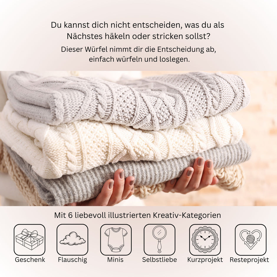 Würfel Entscheidungshilfe für Handarbeitsprojekte